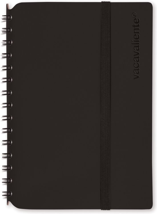 Vacavaliente - Notitieboek A6 - Gerecycled Leer - Zwart
