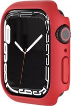 Strap-it PC Hardcase bescherming - Geschikt voor Apple Watch case 41 mm - Hoesje geschikt voor Apple Watch 7/8 case - Rood - iWatch cover voor maat 41 mm