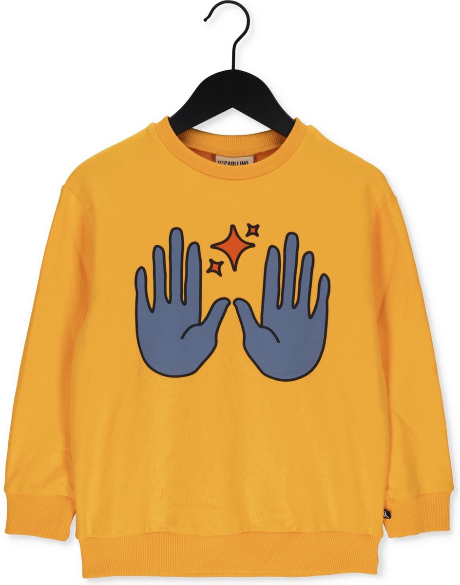 Carlijnq Magic - Sweater With Print Truien & Vesten Meisjes - Sweater - Hoodie - Vest- Geel - Maat 122/128