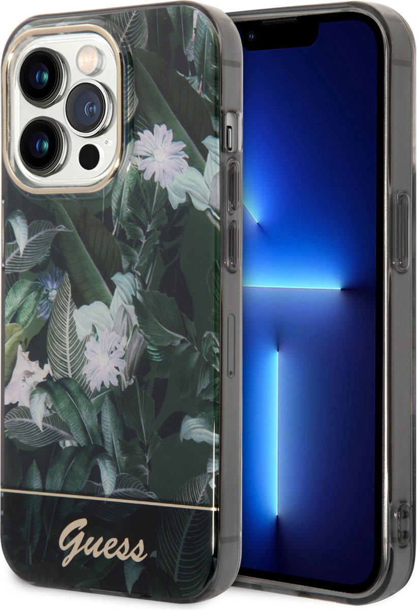GUESS Apple iPhone 14 Pro Back Cover TPU-hoesje - Groen - Bescherm uw telefoon.