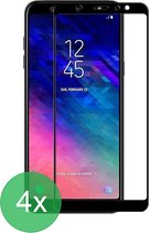 Screenprotector Geschikt voor: Samsung Galaxy A6 2018 / J6 2018 / A8 2018 Full 4x - screen protector - volledige glas - bescherming - beschermglas - ZT Accessoires