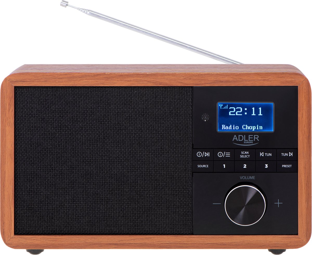Adler AD 1184 Retro DAB+, RDS en FM radio afstandsbediening Bluetooth LCD display