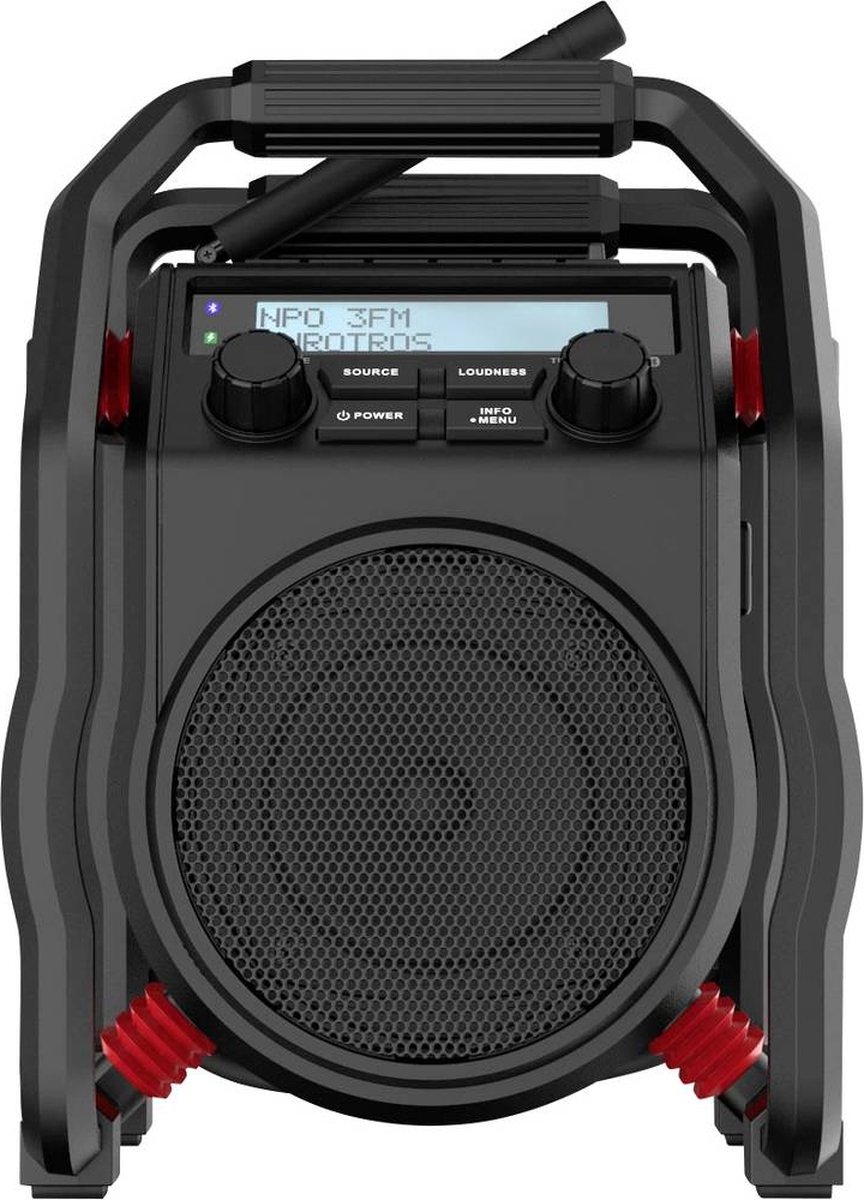 PerfectPro UBOX400R - Bouwplaats Radio - FM - DAB+ - Bluetooth - Oplaadbaar - AUX - UB400R2