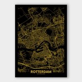Poster Plattegrond Rotterdam - Papier - 50x70 cm | Wanddecoratie - Interieur - Art - Wonen - Schilderij - Kunst