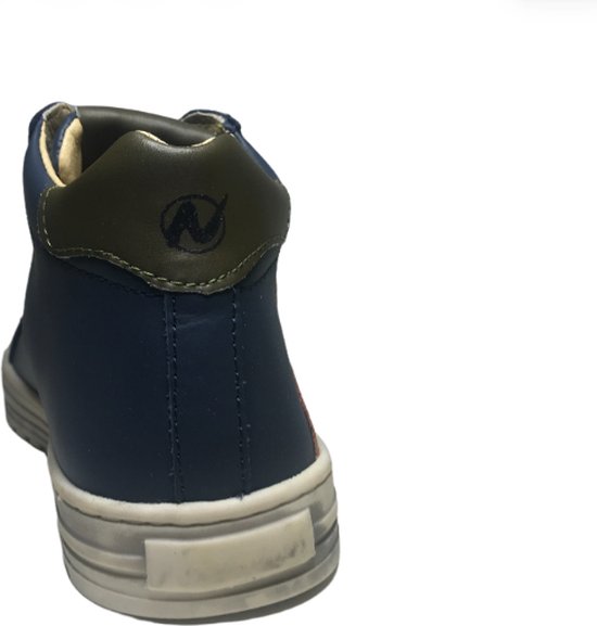 Naturino - pointure 33 - baskets montantes en cuir à scratchs - Snip High - marine ocre jaune