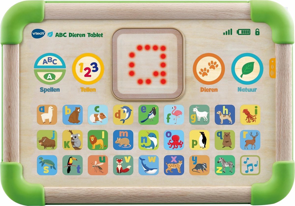 VTech ABC Dieren Tablet -FSC Hout - Interactief Speelgoed - maak kennis met Letters, Letterklanken, Dieren & Diergeluiden - 1 tot 4 Jaar