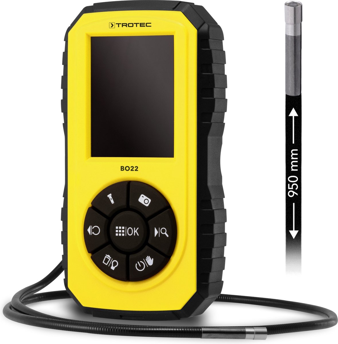 Trotec TROTEC Mini-vidéoscope BO22 Endoscope Caméra d'inspection Sonde à col de cygne 