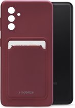Mobilize Rubber Gelly Card Telefoonhoesje geschikt voor Samsung Galaxy A04s/A13 5G Hoesje Flexibel TPU Backcover met Pasjeshouder - Bordeaux