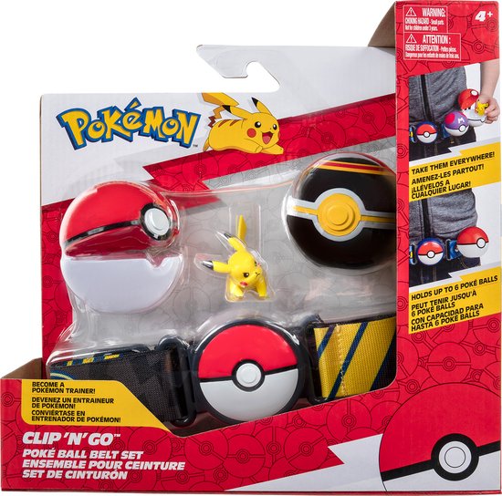 Pokémon Poké Ball Gordelset "Clip 'N' Go" - Poké Ball, Luxury Ball & Pikachu