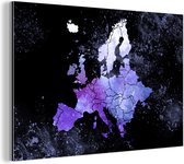 Décoration murale Métal - Peinture Aluminium Industriel - Carte - Europe - Ciel étoilé - 150x100 cm - Dibond - Photo sur aluminium - Décoration murale industrielle - Pour le salon/chambre