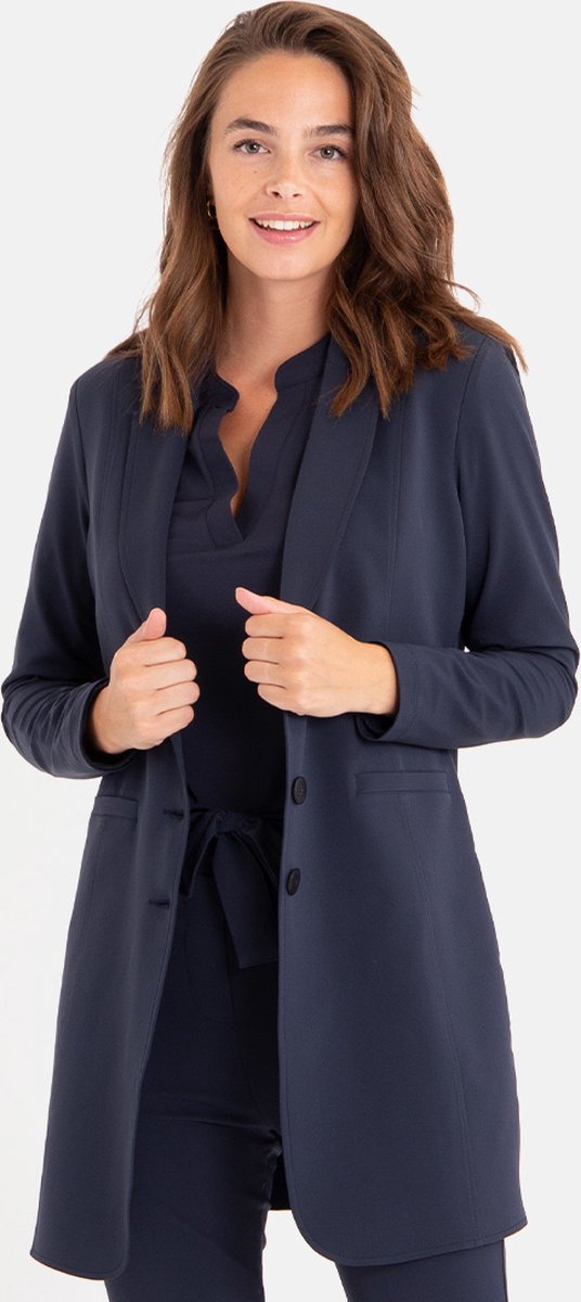 Blauwe Blazer van Je m'appelle - Dames - Travelstof - Maat M - 6 maten beschikbaar
