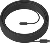 Kabel USB A naar USB C Logitech 939-001799 Zwart 10 m