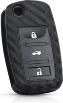 Étui de clé en carbone souple avec boutons - Étui de clé adapté pour Volkswagen Golf / Polo / Tiguan / Up / Passat / Seat Leon / Skoda Citigo - Matériau en Siliconen - Étui de clé - Accessoires de vêtements pour bébé de voiture