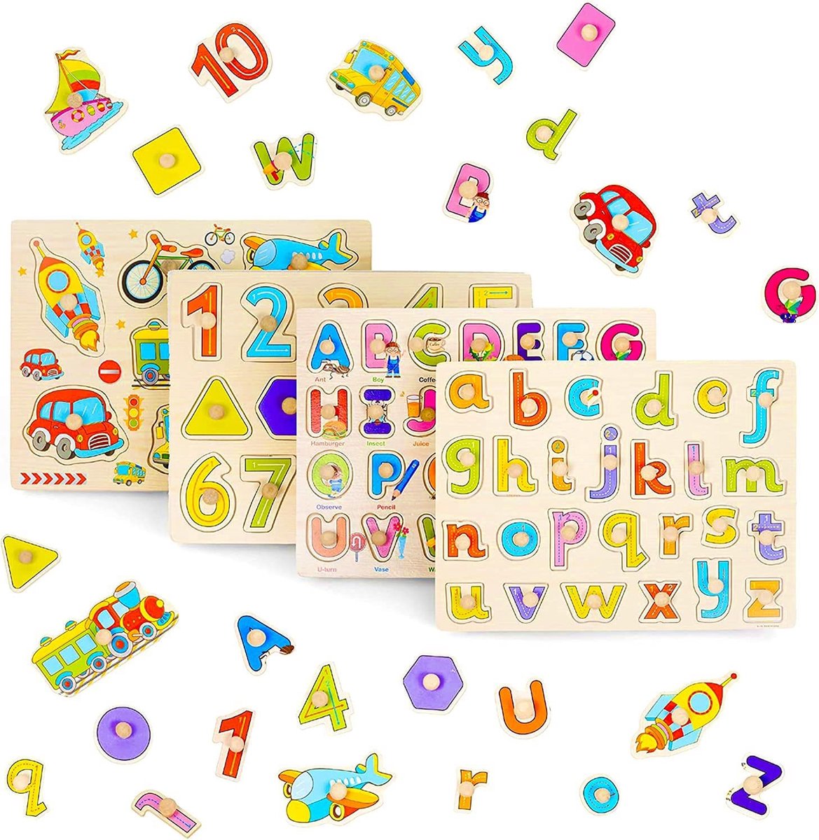 The Twiddlers Vormenpuzzel Junior 225 X 30 Cm Hout 4 Stuks