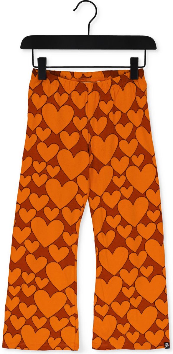 Carlijnq Hearts - Flared Legging Broeken & Jumpsuits Meisjes - Jeans - Broekpak - Oranje - Maat 134/140