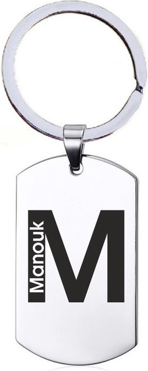 Naamkado - Manouk - RVS Sleutelhanger