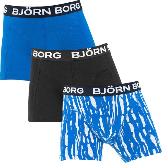 Björn Borg jongens core 3P boxers leaf print blauw & zwart - 170/176 |  bol.com