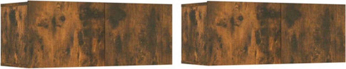 vidaXL - Tv-meubelen - 2 - st - 80x30x30 - cm - bewerkt - hout - gerookt - eikenkleur