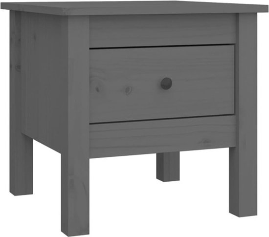 vidaXL Table d'appoint Gris 40 x 40 x 39 cm Bois de pin massif