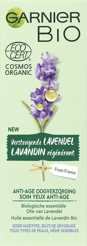 Garnier Bio Anti-age Oogcrème - 15 ml - Alle huidtypes - Revitaliserende Lavendel - Garnier