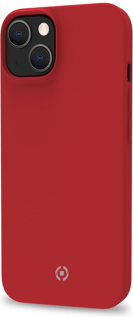 Celly Cromo Siliconen hoesje - Geschikt voor Apple iPhone 14 - TPU Back Cover - Microfiber - Rood