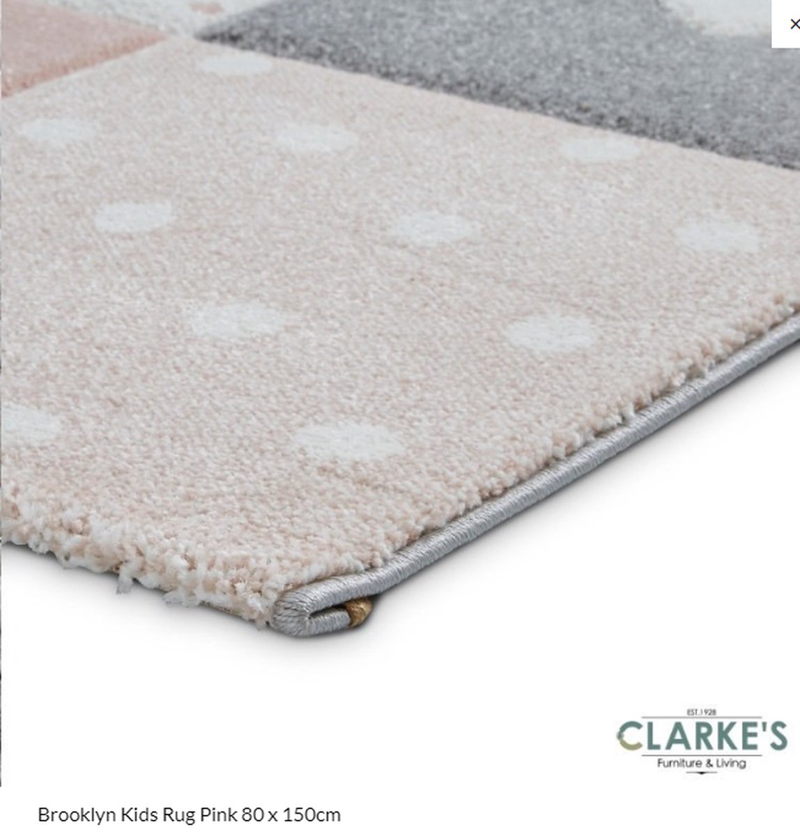 Think Rugs - Vloerkleed 'Brooklyn Kids' - Roze/Grijs/Wit - 80x150 cm