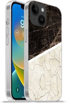 Geschikt voorApple Iphone 14 - Softcase hoesje - Marmer print - Structuur - Abstract - Siliconen Telefoonhoesje