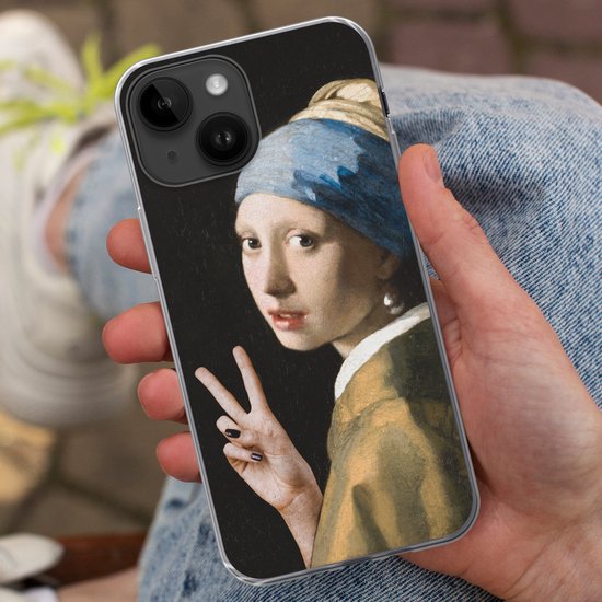 Coque de téléphone compatible avec Apple iPhone 14 - Peinture - Vermeer - Maîtres anciens - Coque de téléphone en Siliconen