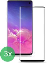 3x Full Cover Screenprotector Geschikt voor: Samsung Galaxy S10 Plus - Screen protector - volledige glas - bescherming - beschermglas - ZT Accessoires