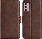 Motorola Moto G42 Hoesje - MobyDefend Luxe Wallet Book Case (Sluiting Zijkant) - Bruin - GSM Hoesje - Telefoonhoesje Geschikt Voor Motorola Moto G42