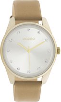 OOZOO Timpieces - Montre en or avec bracelet en cuir sable - C11046