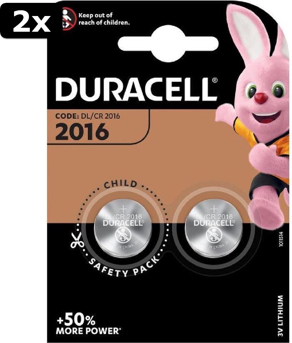 2x Duracell Lithium CR2016 3V - 2 stuks