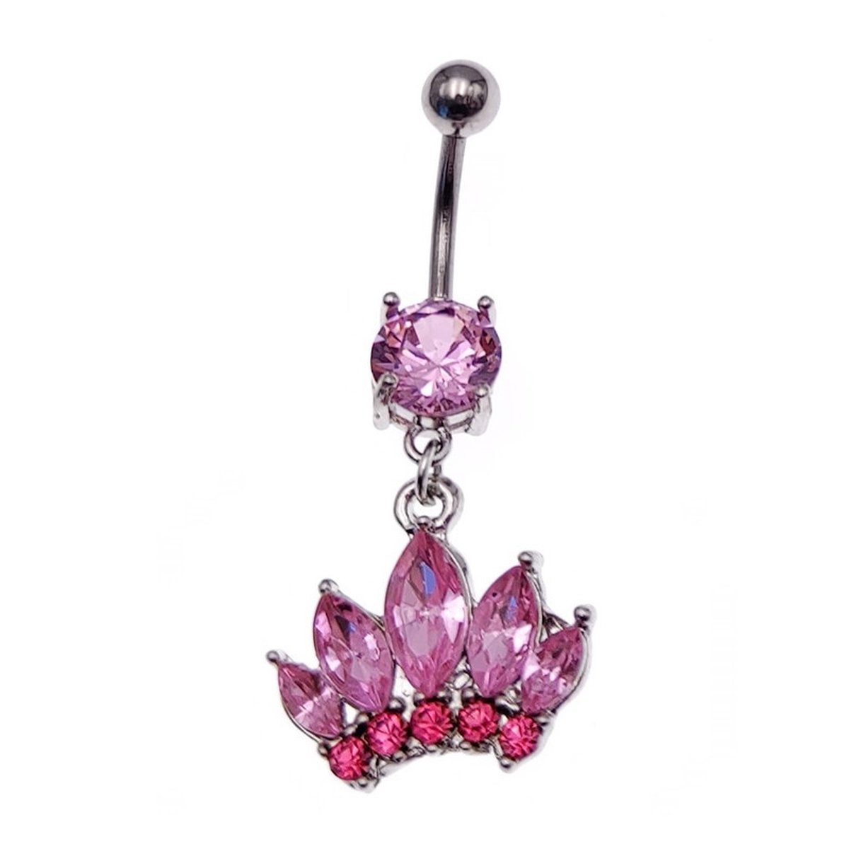 Navel Piercing - Roze Kroon