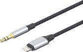 Aux kabel Geschikt voor: Lightning naar 3,5mm (male) geschikt voor: Lightning naar Jack Kabel - 1.2 Meter - Zwart