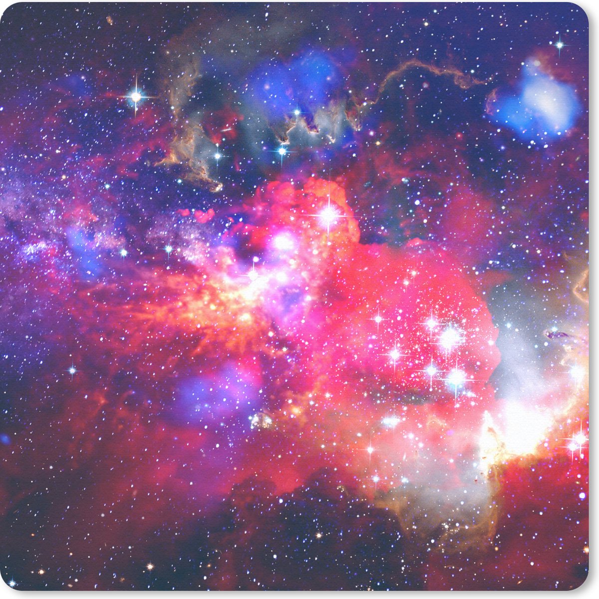 Muismat 20x20 cm - Mousepad Ruimte - Sterren - Kosmos - Muismatten