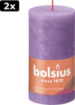 2x Bolsius Rustiek stompkaars 130/68 - Vibrant Violet