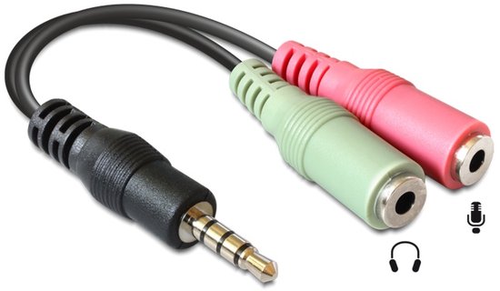 DeLOCK 3.5mm/2 x 3.5mm, 3,5mm, Mâle, 2 x 3.5mm, Femelle, 0,12 m, Multicolore