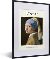 Fotolijst incl. Poster - Meisje met de parel - Vermeer - Kunst - 30x40 cm - Posterlijst