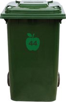 Kliko Sticker / Vuilnisbak Sticker - Appel - Nummer 44 - 16,5x20 - Groen