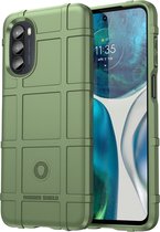 Mobigear Hoesje geschikt voor Motorola Moto G82 Telefoonhoesje Flexibel TPU | Mobigear Rugged Shield Backcover Shockproof | Schokbestendig Moto G82 Telefoonhoesje | Anti Shock Proof - Groen