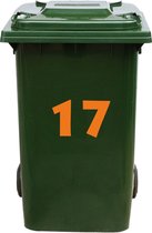 Kliko Sticker / Vuilnisbak Sticker - Nummer 17 - 14,7 x 25 - Oranje
