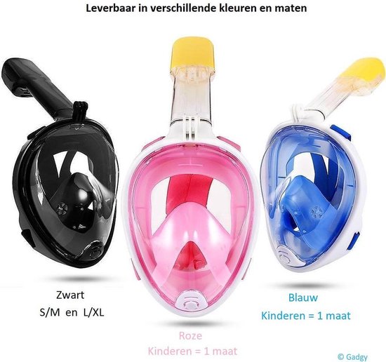 Duikmasker Voor Kinderen 4-16 Jaar – 180° Zicht, Gehard Glas, Siliconen Neuskap, Anti-condens, Verstelbaar