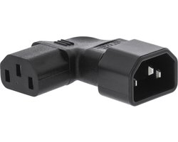 C13 (haaks/rechts) - C14 stroomadapter / zwart