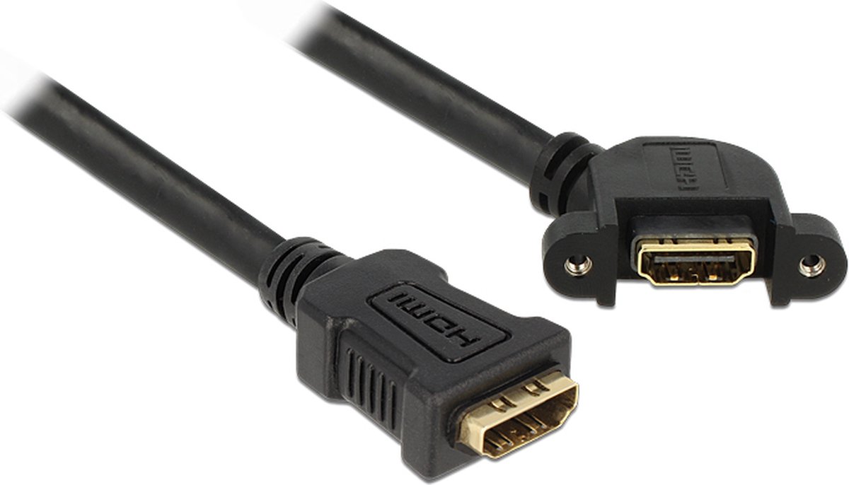 HDMI (v) - HDMI (v) haaks koppelstuk / inbouw - versie 1.4 (4K 30Hz) - 0,25 meter