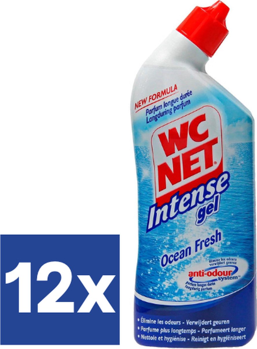 WC Net Toiletreiniger Intense Gel Ocean (Voordeelverpakking) - 12 x 750 ml