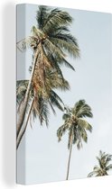 Canvas Schilderij Palmen - Zomer - Tropisch - 80x120 cm - Wanddecoratie