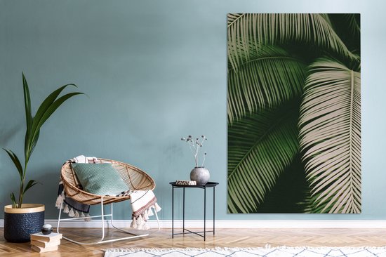 Tableau sur toile Feuilles de palmier - Été - Tropical - 120x180 cm - Décoration murale XXL