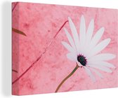 Canvas Schilderij Bloemen - Roze - Vintage - 30x20 cm - Wanddecoratie