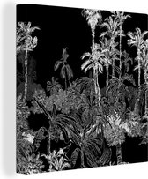 Canvas Schilderij Palm - Jungle - Tropical - 50x50 cm - Wanddecoratie