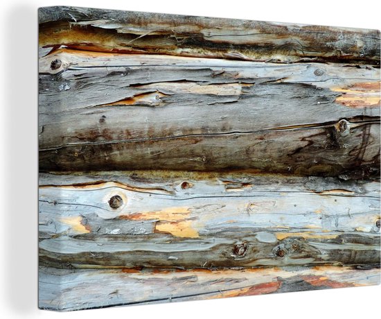 Canvas Schilderij Rustiek - Hout - Planken - Grijs - 30x20 cm - Wanddecoratie